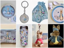 Beatrix Potter Peter Rabbit shopper bag,compact mirror,keyring,Gund Flopsy & cup
