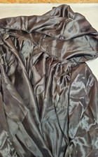 Full Length Cape Hooded Satin Cloak Halloween Cosplay Costume 
