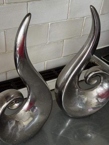 Set silver abstract swirl - set,