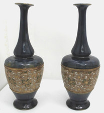 Art Nouveau Pair of Slaters Patent Royal Doulton Vases, 1912