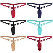 Men Underwear Thin G-string Metallic Underpants Tanga Silk V-string Stretchy