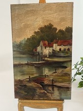 Antique Oil Painting Pin Mill