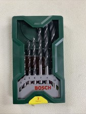 BOSCH Wood Drill Bit Set 7 Bits X-Pro Brad Point Drills Lip Spur Bit Holder Case