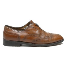 BALLY Mens Brogue Shoes Leather Brown UK 10 Classic Dress Formal Elegant