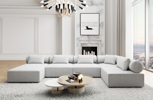 Sofa leather living area - sofa,