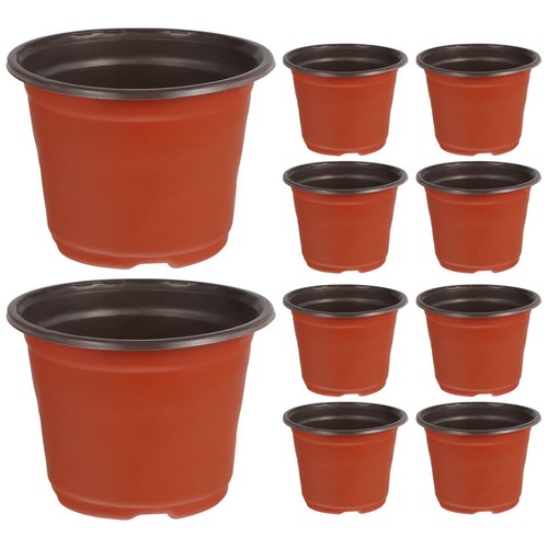 Plastic flower pots clear - plastic,