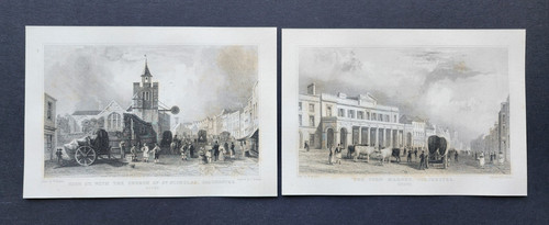 Antique 1842 print - antique, pair