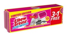 4x Elbow Grease Heavy Duty Hand Stain Dishes Oven Kitchen Cleaning Scourer Pink