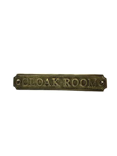 Cloak room door sign - room, plaque
