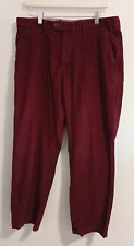 Samuel Windsor Red Cord Corduroy 100% Cotton Trousers Size W37 L28 Short Used