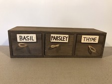 Wooden Herb Boxes 3 Drawers In Total Kitchen Storage Box Rustic Herb Rack