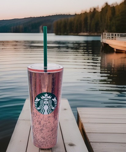 Starbucks rose gold pink - starbucks,