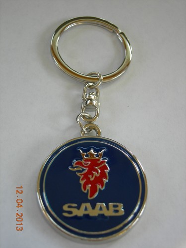 Saab metal key fob - saab, ring