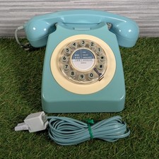 Retro Telephone #746 Blue by Wild Wolf Landline Push Buttons Phone With Cable 