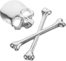 3D Metal Skull Head Bone Logo