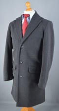 Mens Grey Thomas Nash at Debenhams Wool Blend Overcoat Size S, Small.