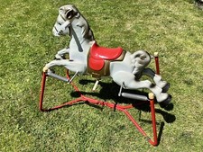 Vintage Spring Mounted Rocking Horse Metal L: 100cm H: 88 W: 46cm