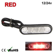 10 x RED HELLA STYLE LED FLUSH FIT KELSA BAR MARKER LAMP LIGHT 12v 24v