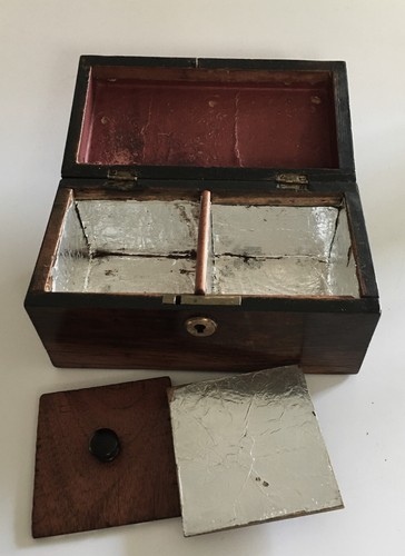 Antique tea caddy with - antique,