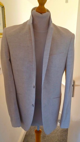 Linen blend blazer beige slim - blazer,