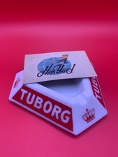 French Ashtray Tuborg Beer, Opalex - 12cm Rare Vintage Bar, Blue