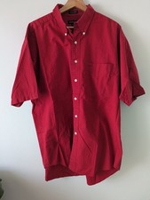 GANT Men’s Red Washer Poplin Short Sleeve Shirt Large Cotton Casual Smart