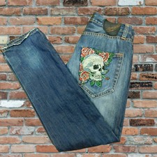 Jeans ED Hardy Denim By Christian Audigier Skulls Design W30 L31