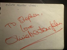 Olivia Newton-John Signed Album Page