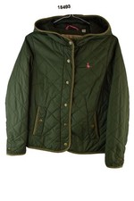 JACK WILLS Green Quilted Jacket size Uk 8 Womens Hooded Casual Outdoors