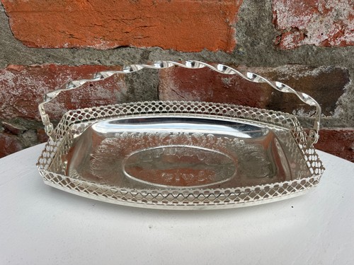Vintage metal serving - metal, tray