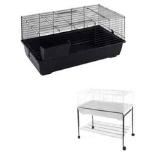 Rabbit Guinea Pig Bunny Indoor Big Large Cage 100cm Black/Blue Single Tier