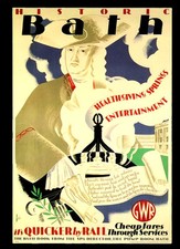 A3 - Bath 1935 GWR Railway Travel  -VINTAGE RETRO Posters Print Old Style #12