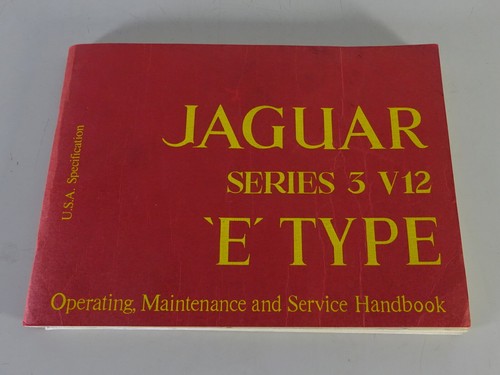 Owner manual jaguar - manual, e-type