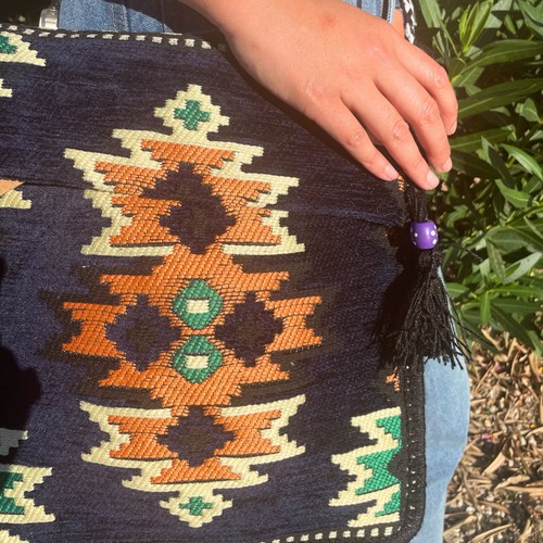 Dark navy kilim messenger - dark,