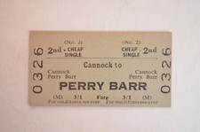 Railway Ticket BRB Cannock to Perry Barr 2nd