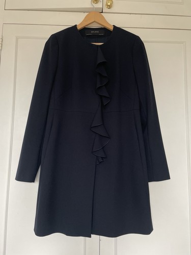 Zara navy womens coat - coat, size