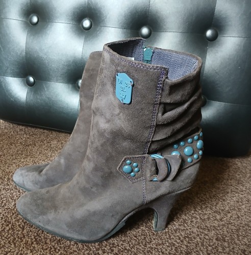 Grey suede diesel boots - suede, with