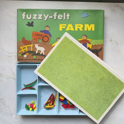 Vintage fuzzy felt farm - fuzzy-felt,