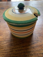 Minton Art Deco Stripe Jam/preserve Pot With Lid In Gd Cond.