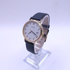 Pulsar by Seiko Mens Gold Tone Classic Dress Watch VX32 WORKING NEW BATTERY