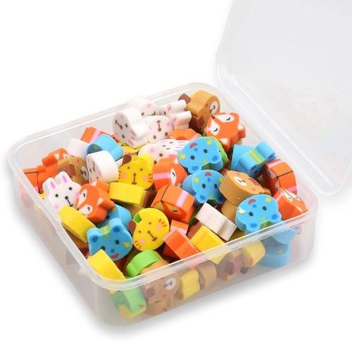 100pcs mini animal erasers - 100pcs,