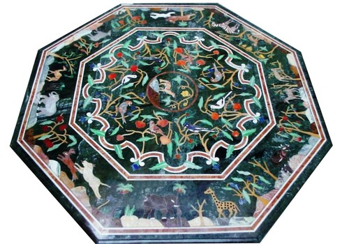 Green marble dining top - marble,