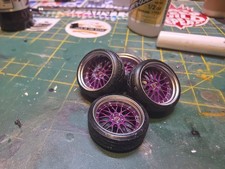 1/24 Scale BBS LM Staggered 3D Printed Wheels With RUBBER Tyres Diecast Model