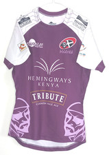Cornish Pirates Samurai UK XL Extra Large RARE Purple Tight Fit Rugby Shirt