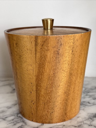 Teak storage bucket vintage - teak,