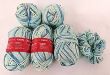Colorado Crochet Yarn - Blue & Green No:9037 100% Cotton 5x 50g ball + remnants