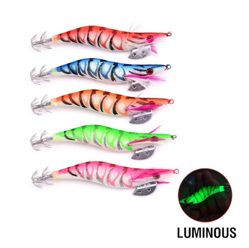 5pcs luminous squid jigs - 5pcs,