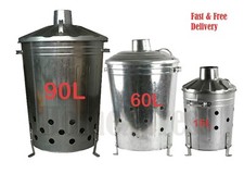 Galvanised metal incinerators - galvanised,