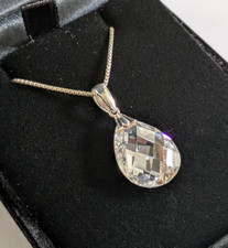 Vintage style diamonique cubic zirconia 925 sterling silver necklace. Boxed