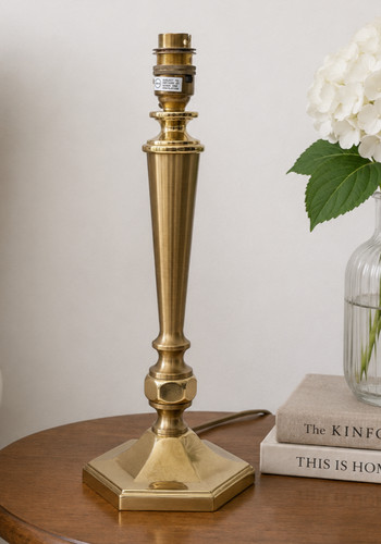 Brass effect candlestick table - effect,